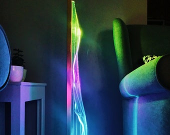 Unique Futuristic Floor Lamp | Floor Lamp for Living Room | Unique Standing Lamp | Tall Modern Floor Lamp for Gaming Room for Valentines Day