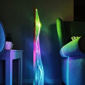 Unique Futuristic Floor Lamp | Floor Lamp for Living Room | Unique Standing Lamp | Tall Modern Floor Lamp for Gaming Room for Valentines Day