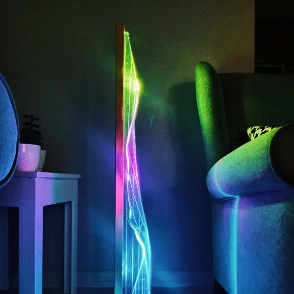 Unique Futuristic Floor Lamp | Floor Lamp for Living Room | Unique Standing Lamp | Tall Modern Floor Lamp for Gaming Room for Valentines Day