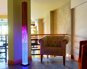 Monolith Resin Wood Floor Lamp: Handmade Living Room Decorative Lighting