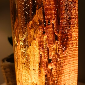 Lava Epoxy Resin Lamp, Tall Wooden Lamp for Nightstand, Bedside Decoration Lamp, Wooden Epoxy Resin Light
