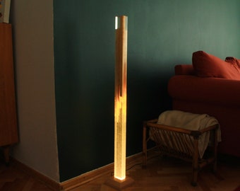 Epoxy Resin Pine Tree Floor Lamp: Handmade Wooden LED Accent