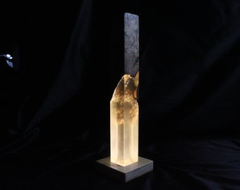 Gold hohe Nachttischlampe, Nachttischlampe aus Harz, Epoxidharz Nachtlicht, personalisiertes Licht, Muttertagsgeschenk, Nachttisch Ambiente Lampe