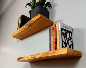 Custom Willow Floating Shelf: Solid Wood Kitchen Storage