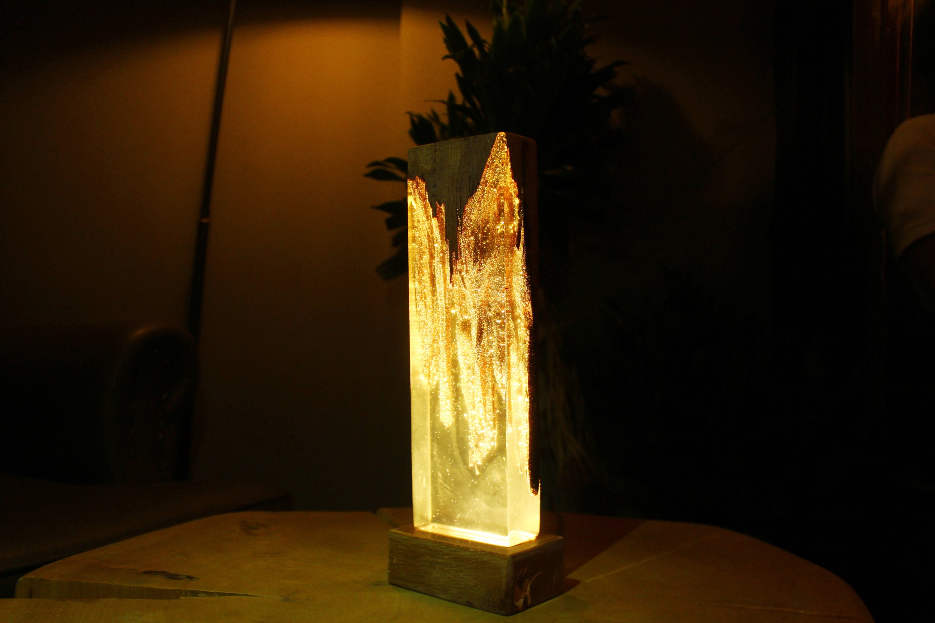 Epoxy Lamp, Resin Lamp, Handmade Epoxy Lamp, Artisian Lamp, Artisan Resin,  Night Light,resin Wood Lamp,unique Decor 