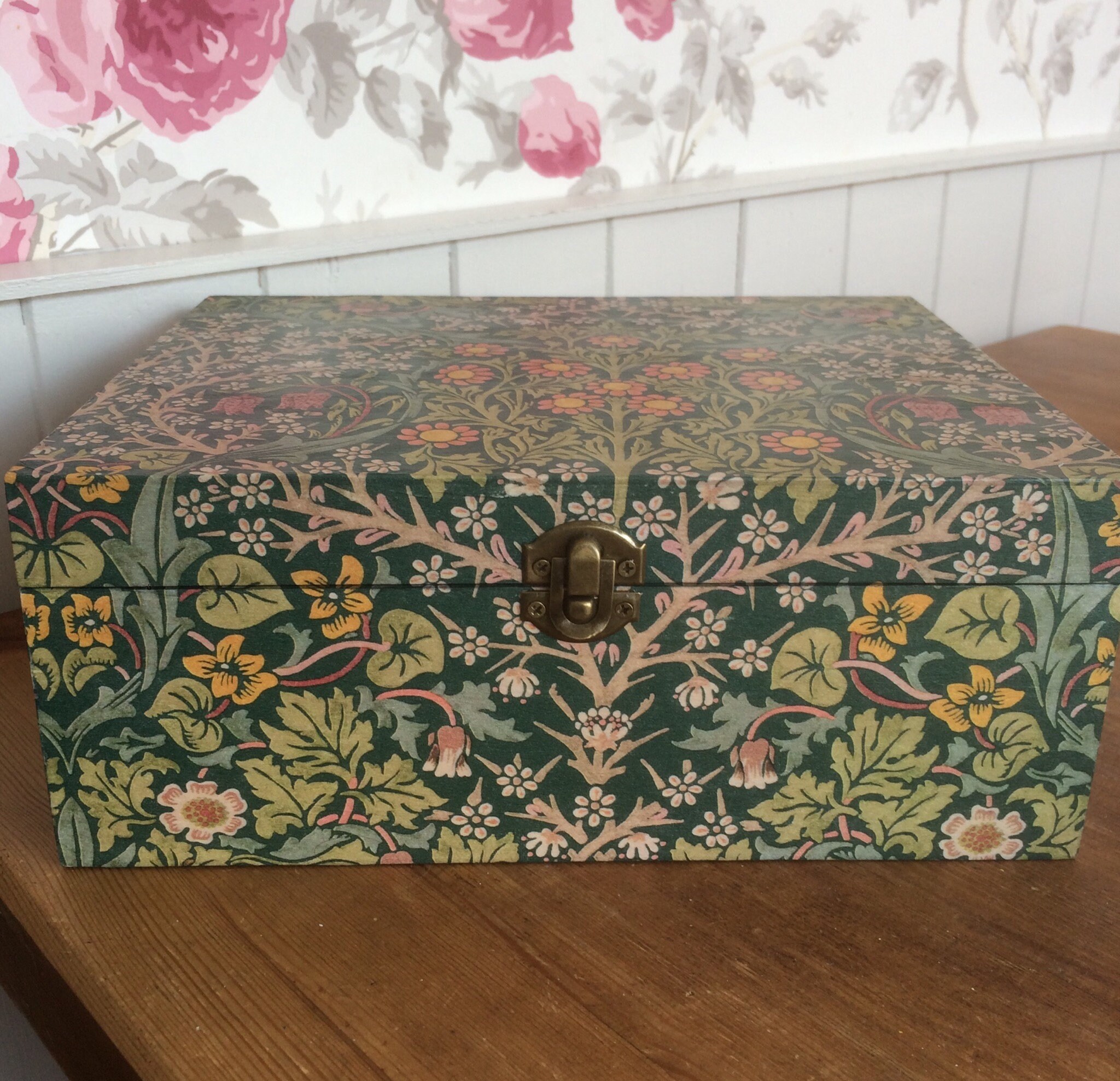 William Morris Blackthorn Decoupaged Keepsake Box Etsy