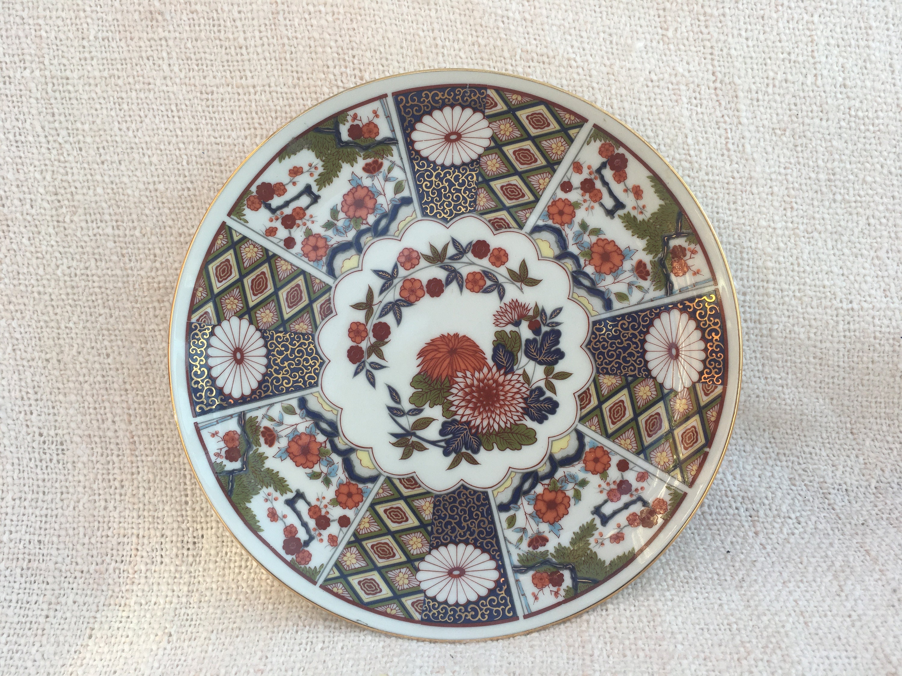 Vintage porcelain Imari Japanese Plate Imari Floral Plate Etsy