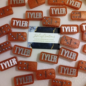 Custom Dominoes- You choose color, text, decal, image, glitter, etc. Completely Customizable!! Play in YOUR STYLE!!