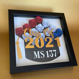 8x8 Graduation Cap Shadowbox- Perfect for Graduation of High School, College, Graduate, Middle School, and Elementary