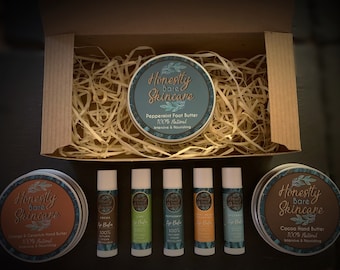 Pamper Box for Lips, Hands & Feet - 100% Natural, Vegan Skincare, Gift Set, Birthday gift for her, Pamper box, Pamper Gift, Valentine’s Gift