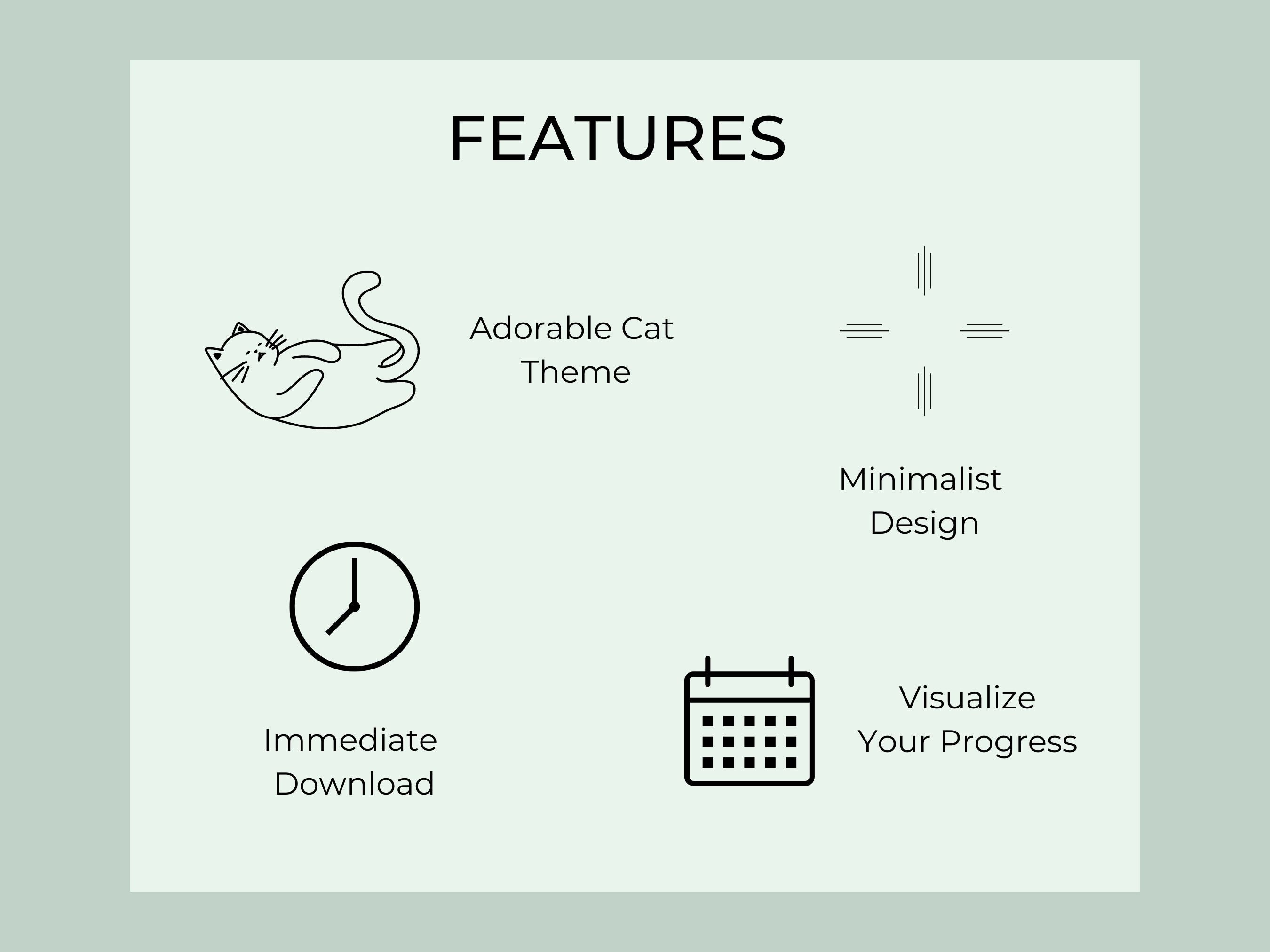 30 Day Challenge Printable | Cute Cat Progress Tracker | Habit Forming ...