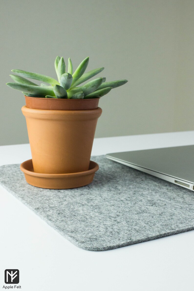 Desk mat pad Eco felt Felt Desk Pad Felt desk mat for a Etsy