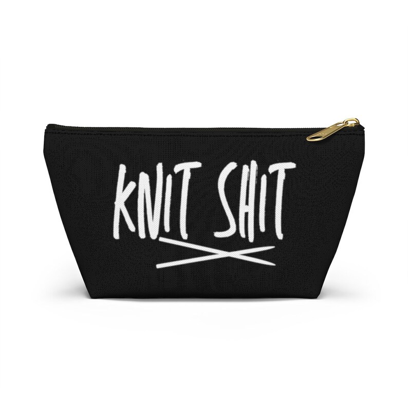 Zippered Pouch for Knitting Needles and Notions - Knit Shit Zippered Pouch for Knitting Needles and Notions - Knit Shit