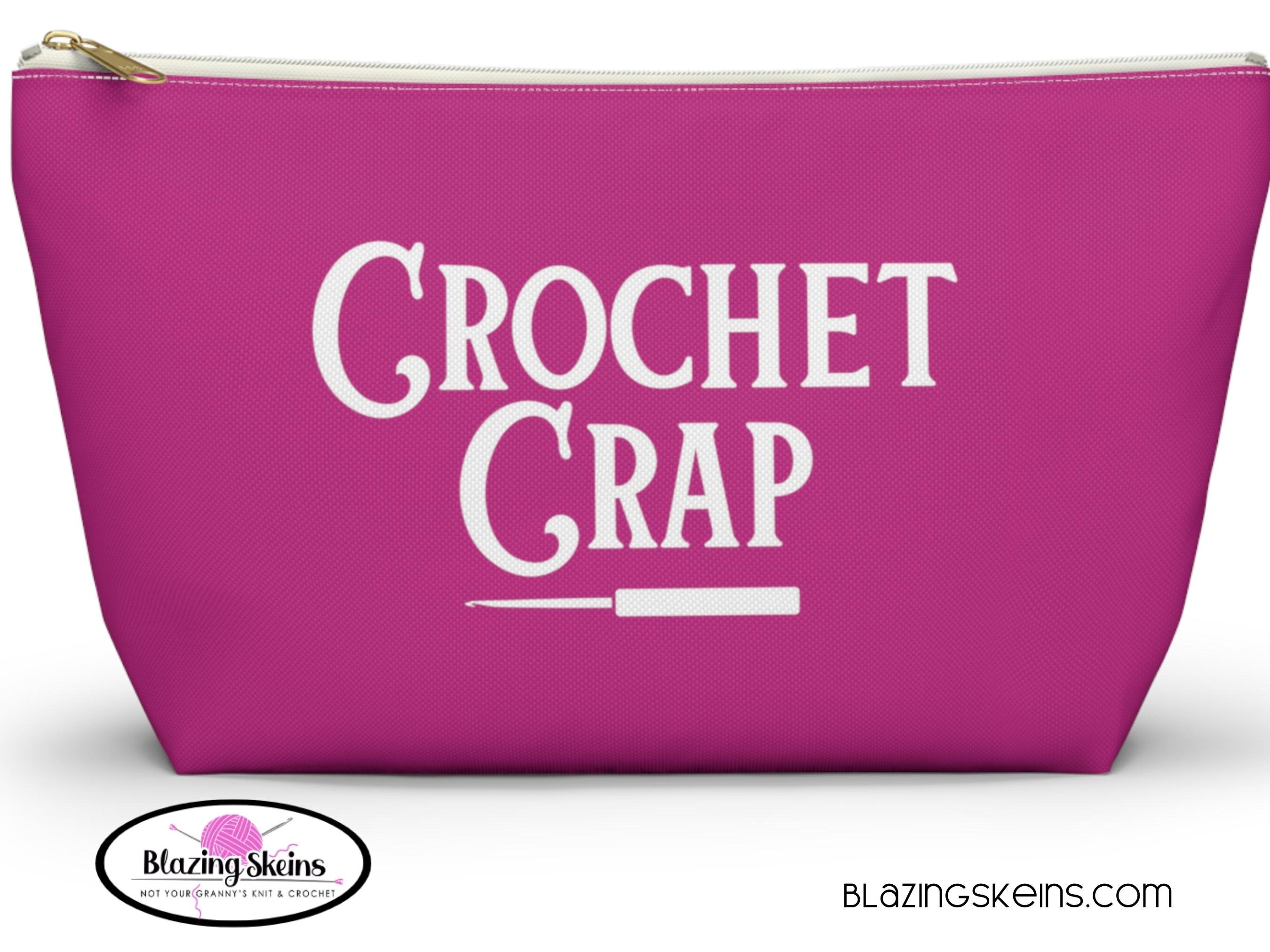 Crochet Hook Case Small Zipper Pouch Project Bag Crochet Crap Pink  B-042P-CA-A 