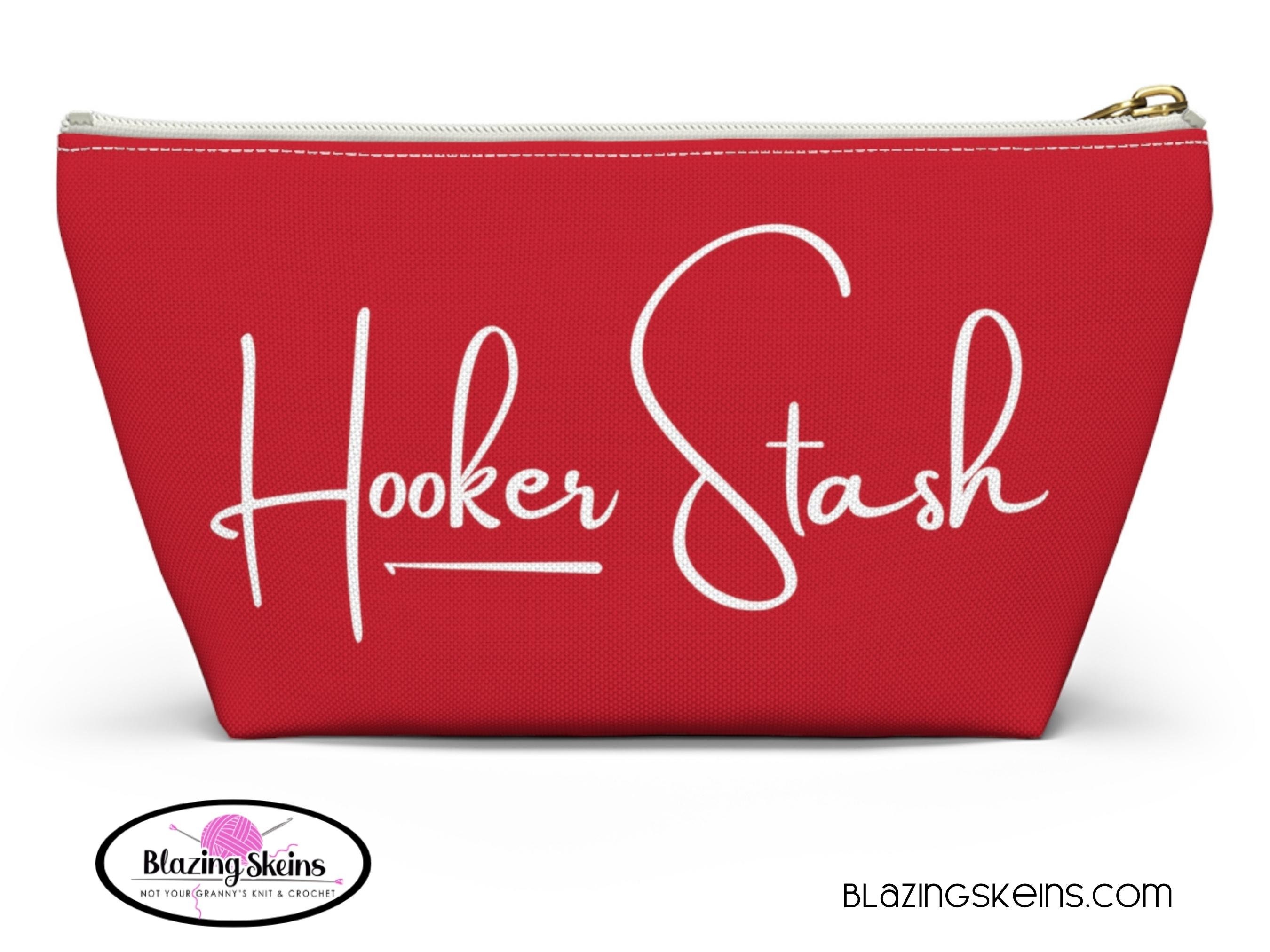 Crochet Hook Case Small Zipper Pouch Project Bag Hooker Stash Red