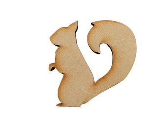 084 Wooden Squirrel MDF Craft Shapes, Blank, Scrapbook, Decoration Embellishments.