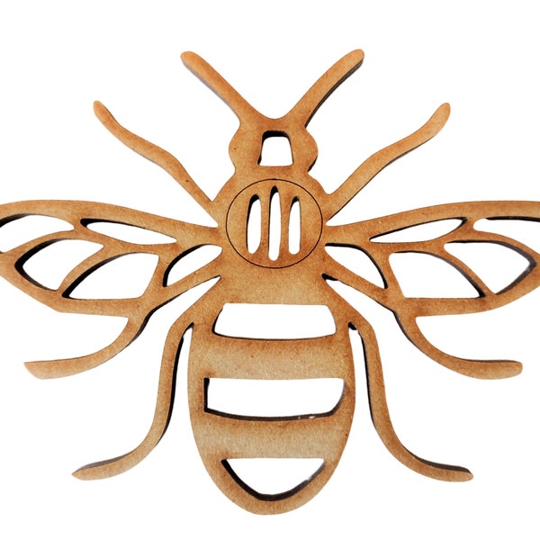 016 Wooden Manchester Worker Bee MDF Craft Shapes, Blank, Scrapbook, Decoration Embellishments.