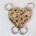 Wooden Heart Shaped Keyring Personalised Puzzle, Family Jigsaw Gift Keyrings.