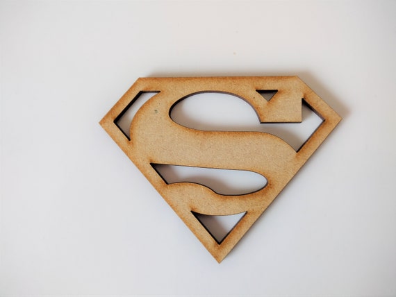 Superman symbol logo 2 piece Wooden MDF Craft Blank 