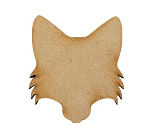 389 Wooden Fox Head MDF Craft Shapes, Blank, Scrapbook, Decoration Embellishments.