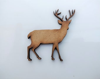 Wooden Birch Ply Stag Head Scottish Craft Shape 3mm Thick Blank Personalised 
