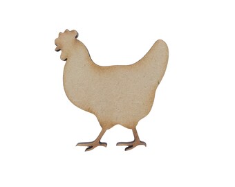 413 Wooden Hen MDF Craft Shapes, Blank, Scrapbook, Decoration Embellishments.