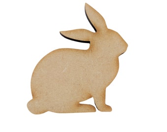 184 Wooden Rabbit MDF Craft Shapes, Blank, Scrapbook, Decoration Embellishments.