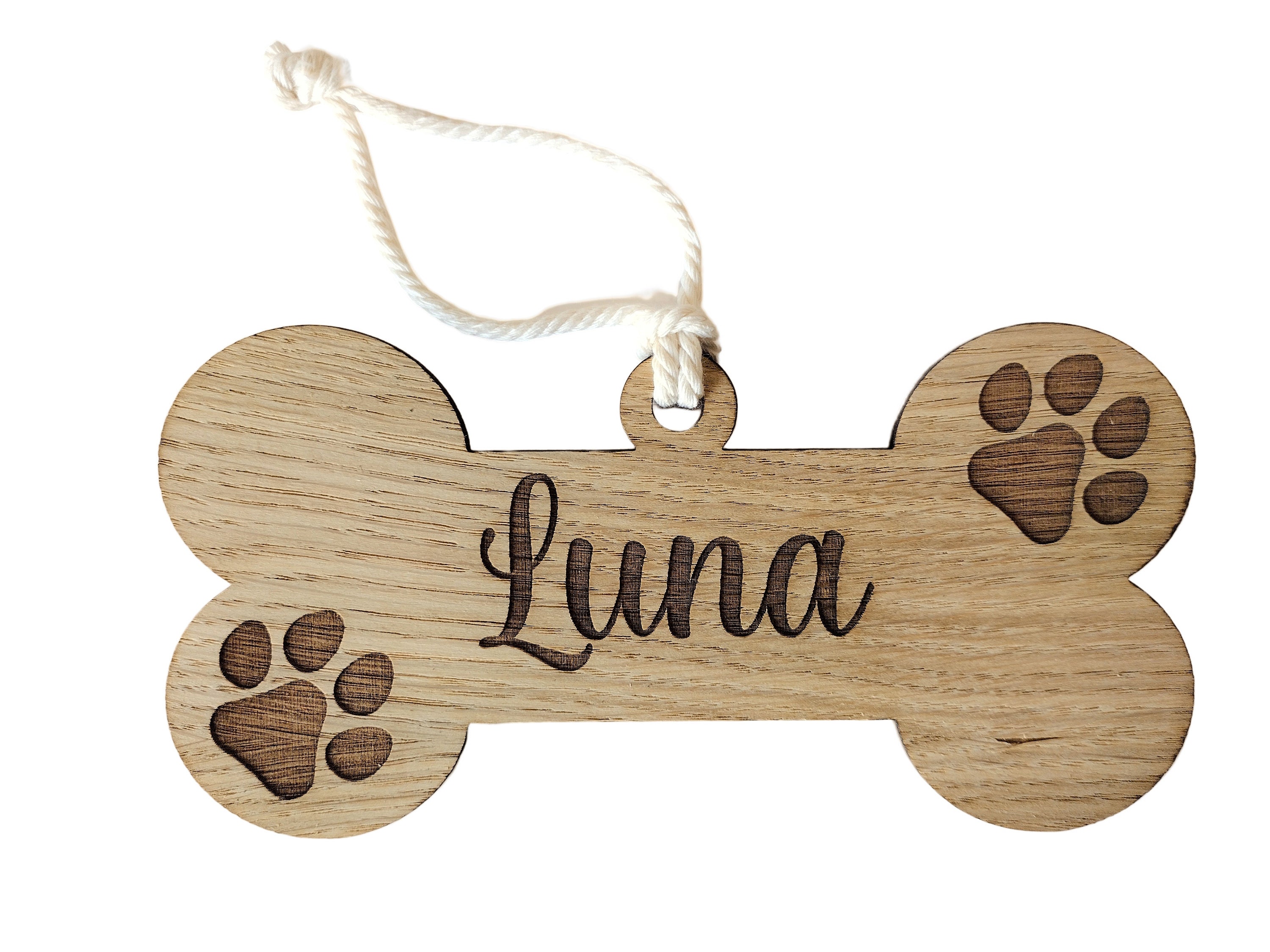 Letrero de madera personalizado con forma de hueso con nombre de perro,  placa colgante, regalo de cama/jaula para perro. - Etsy México, image size:3000x2250