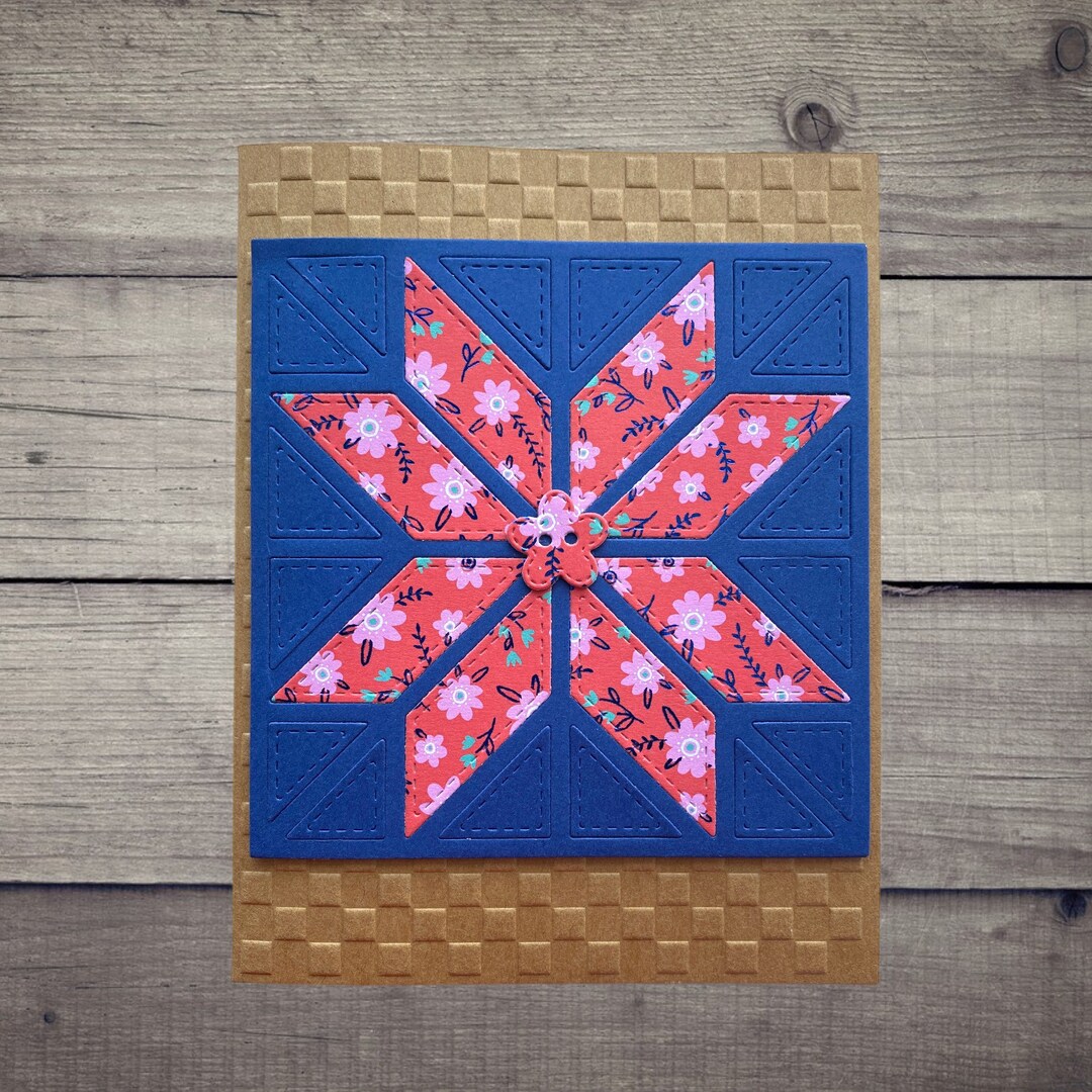 Embossed Quilt Card Blank Greeting Card Quilt Themed Card Etsy