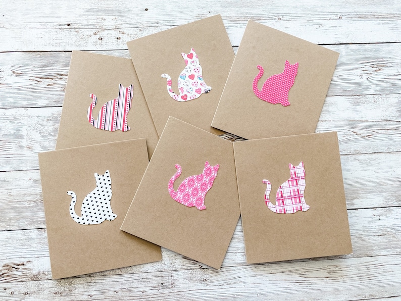 Cat Note Card Set Cat Thank You Cat Cards Blank Cat Greeting Cards Cat Card Set Cat Stationery Handmade Cards 6 ct.