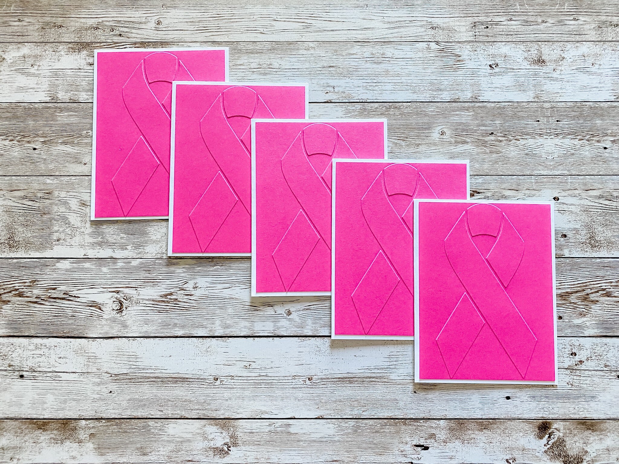 Breast Cancer Cards 5 ct. Pink Ribbon Cards Support | Etsy