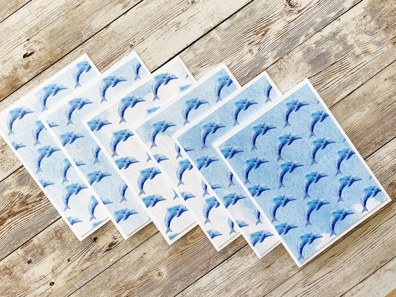 Dolphin Card Set 6 ct. Dolphin Note Cards Dolphin Greeting Etsy