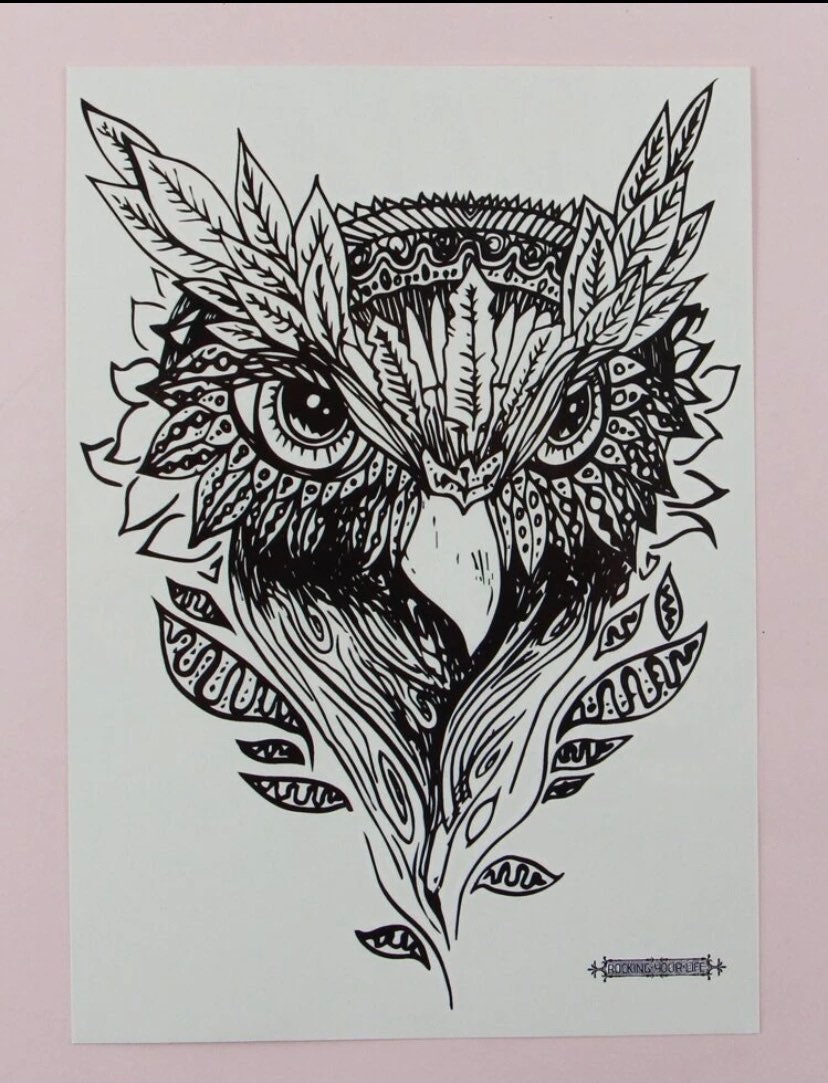 Owl Temporary Tattoo, Tattoos for Epoxy Tumblers, Floral Tattoo