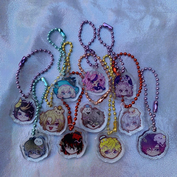 Luxiem, Noctyx, Enna, Millie, and IronMouse Phone Charms