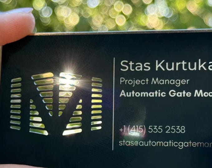 Custom Metal Business Card - Personalized Stainless Steel Card - Engraved Luxury Name Card