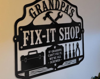 Grandfather Garage sign, First Father’s Day gift, Personalized garage sign