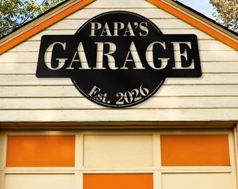 Papa’s Workshop sign, Papa’s garage metal sign, Custom metal sign