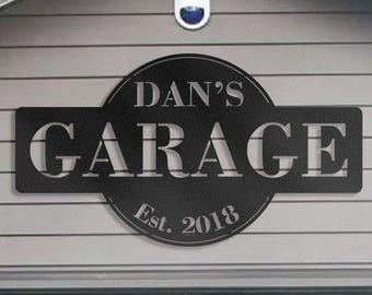 Personalized garage sign, Garage decor, Custom garage sign, Metal sign for garage, Gift for dad, Gift for him, LARGE Aluminum garage sign