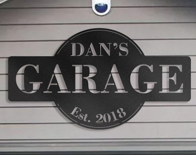 Personalized garage sign, Garage decor, Custom garage sign, Metal sign for garage, Gift for dad, Gift for him, LARGE Aluminum garage sign