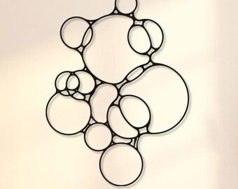 Abstract Bubble Wall Art, Organic Circle Wall Decor, Modern Geometric Metal Wall Art