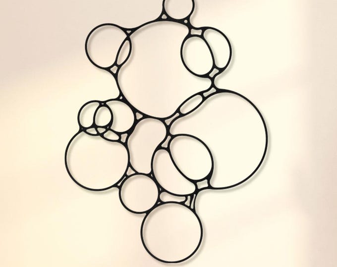 Abstract Bubble Wall Art, Organic Circle Wall Decor, Modern Geometric Metal Wall Art