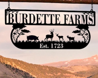 Custom Metal Farm Sign – Personalized Ranch Decor, Durable 2mm Steel - Large metal farm entrance signs
