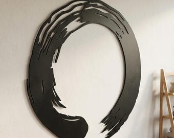 Enso Circle Metal Wall Art: Zen Yoga Studio Decor