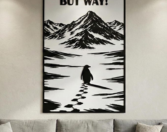 Nihilips penguin Metal Wall Art – Viral Meme, Modern Home Decor, But WAY!