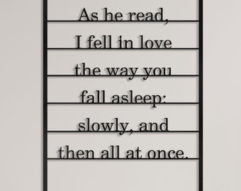 Personalized Quote Metal Wall Art: Custom Poetry Sign, Minimalist Black Text