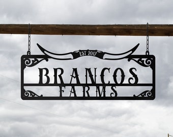 Metal Farm Sign, Custom metal farm name sign, Large metal name sign, Ranch metal sign, Hangable farm sign, Farmville metal sign, Ranch sign