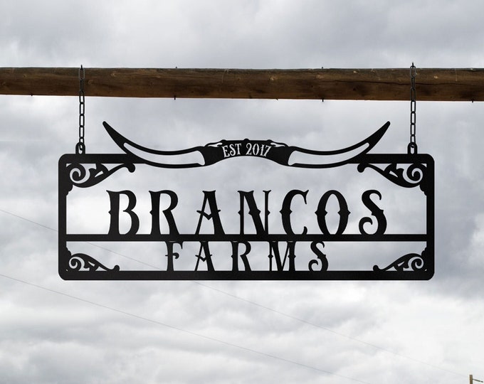 Metal Farm Sign, Custom metal farm name sign, Large metal name sign, Ranch metal sign, Hangable farm sign, Farmville metal sign, Ranch sign