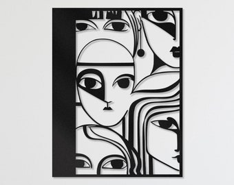 Picasso  Wall Art, Women's Face Metal Picasso Wall Decor, Picasso Metal Wall Statue,  Modern Wall Paintings For Home And Office