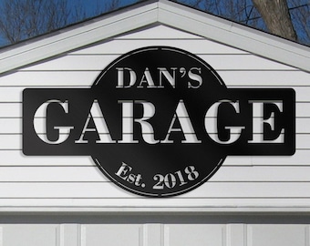 Metal garage signs, Metal signs for garage, custom personalized garage signs, Gift for dad garage sign