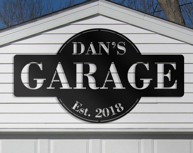 Metal garage signs, Metal signs for garage, custom personalized garage signs, Gift for dad garage sign